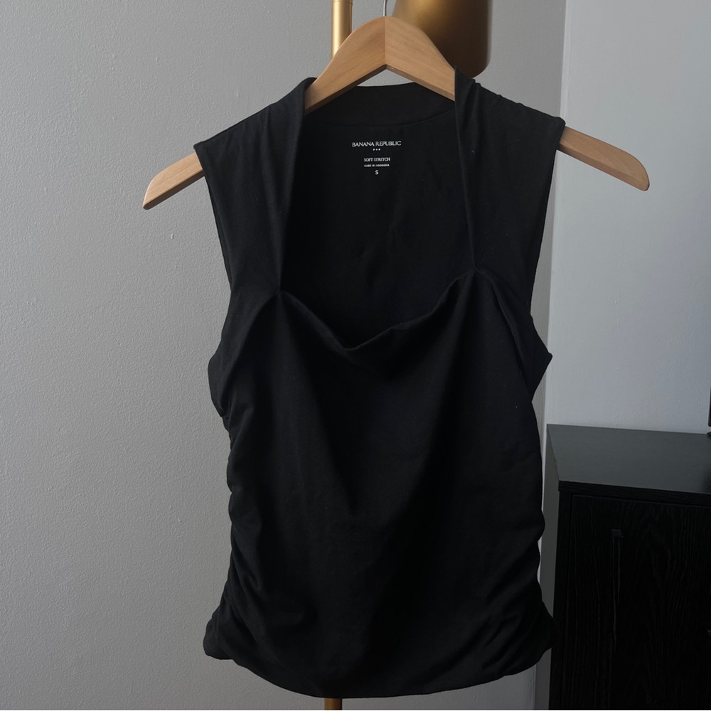 Banana Republic Black Sleeveless Cowl Neck Tank